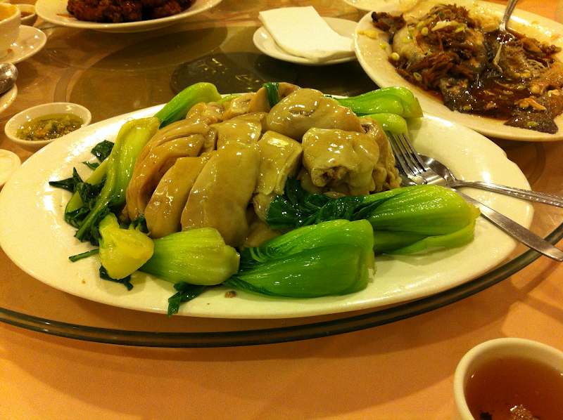 Steamed Chicken served with Bok Choy